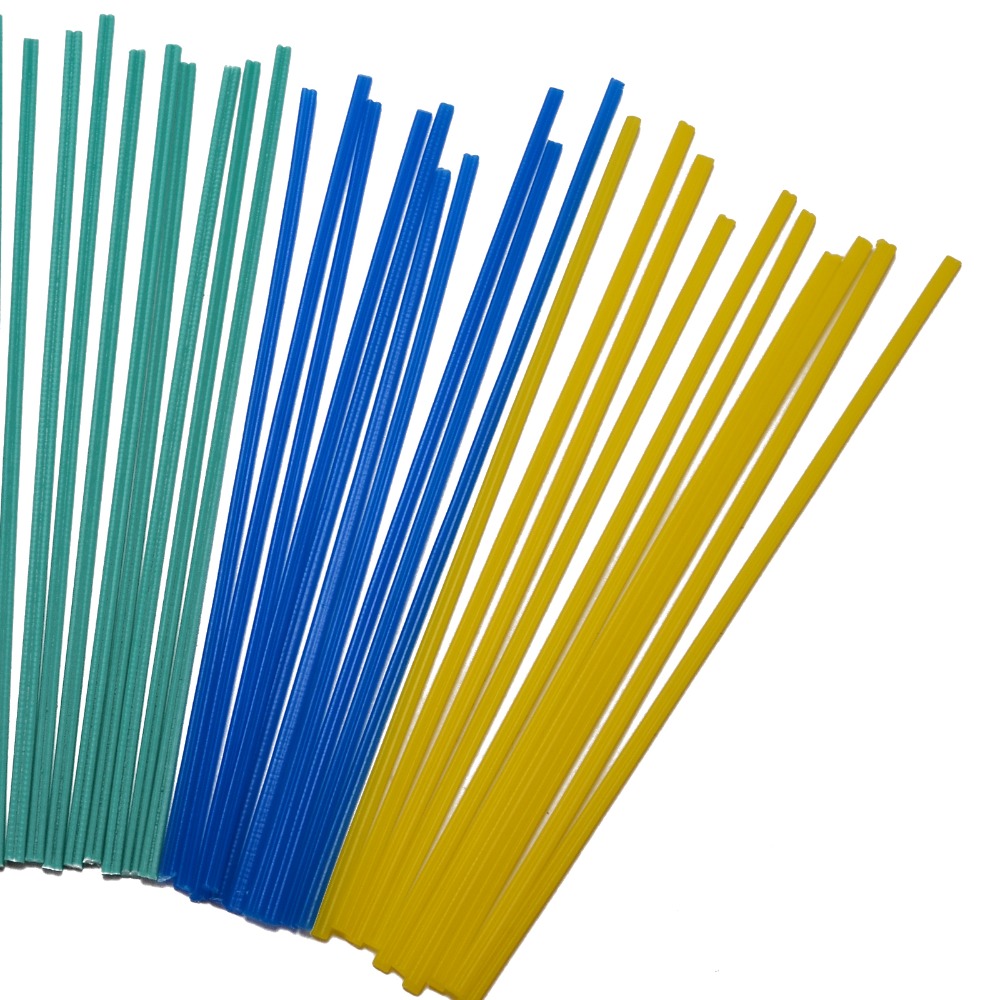 Mayitr 50 stuks 5 Kleuren Plastic Lassen Staven 25cm Lengte Lasser Sticks Blauw/Wit/Geel/Rood /groen