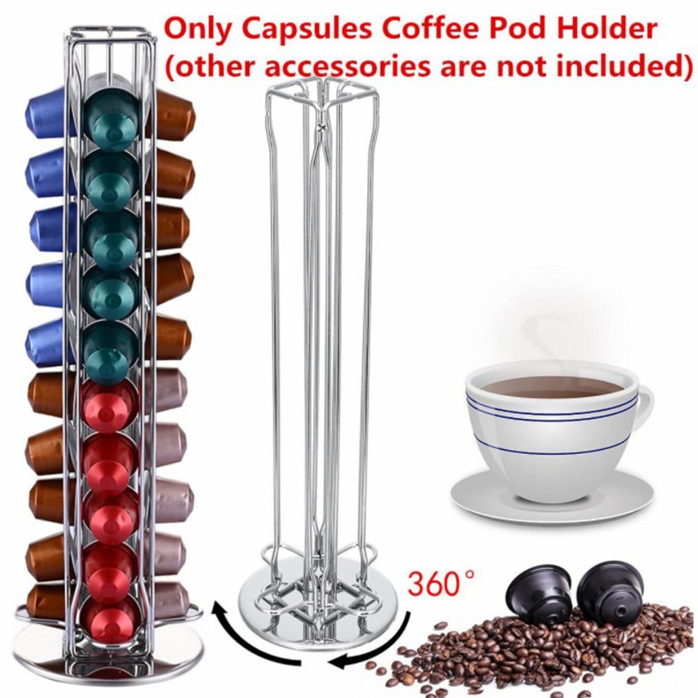 metal coffee pod holder iron chrome stand coffee capsule storage rack coffee capsule storage rack 40 pieces