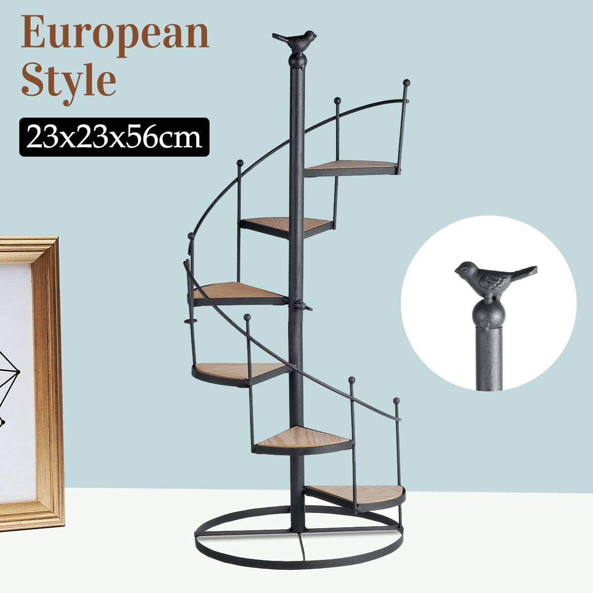 6 etager havearbejde display rack blomster plante stå spiral vitrine urtepotte hylde hjem udendørs terrasse have potter holder stativ