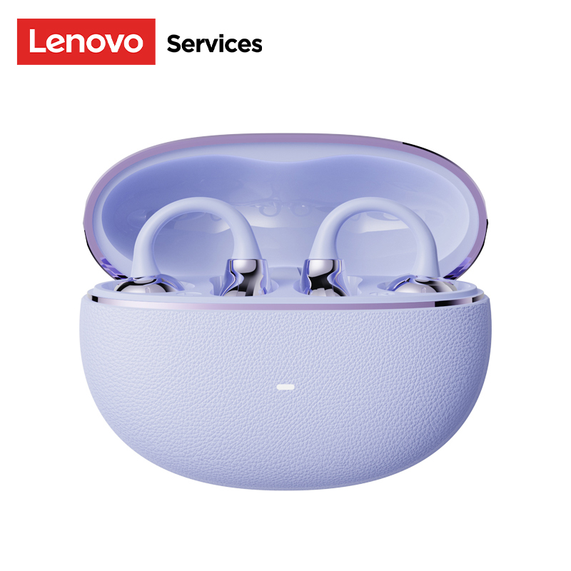 Lenovo  rs123 trådlösa hörlurar med öronklämma, bluetooth 6.0 komforthörlurar med klämma , 0.06s spelhörlurar med låg latens, 30h speltid: Röd