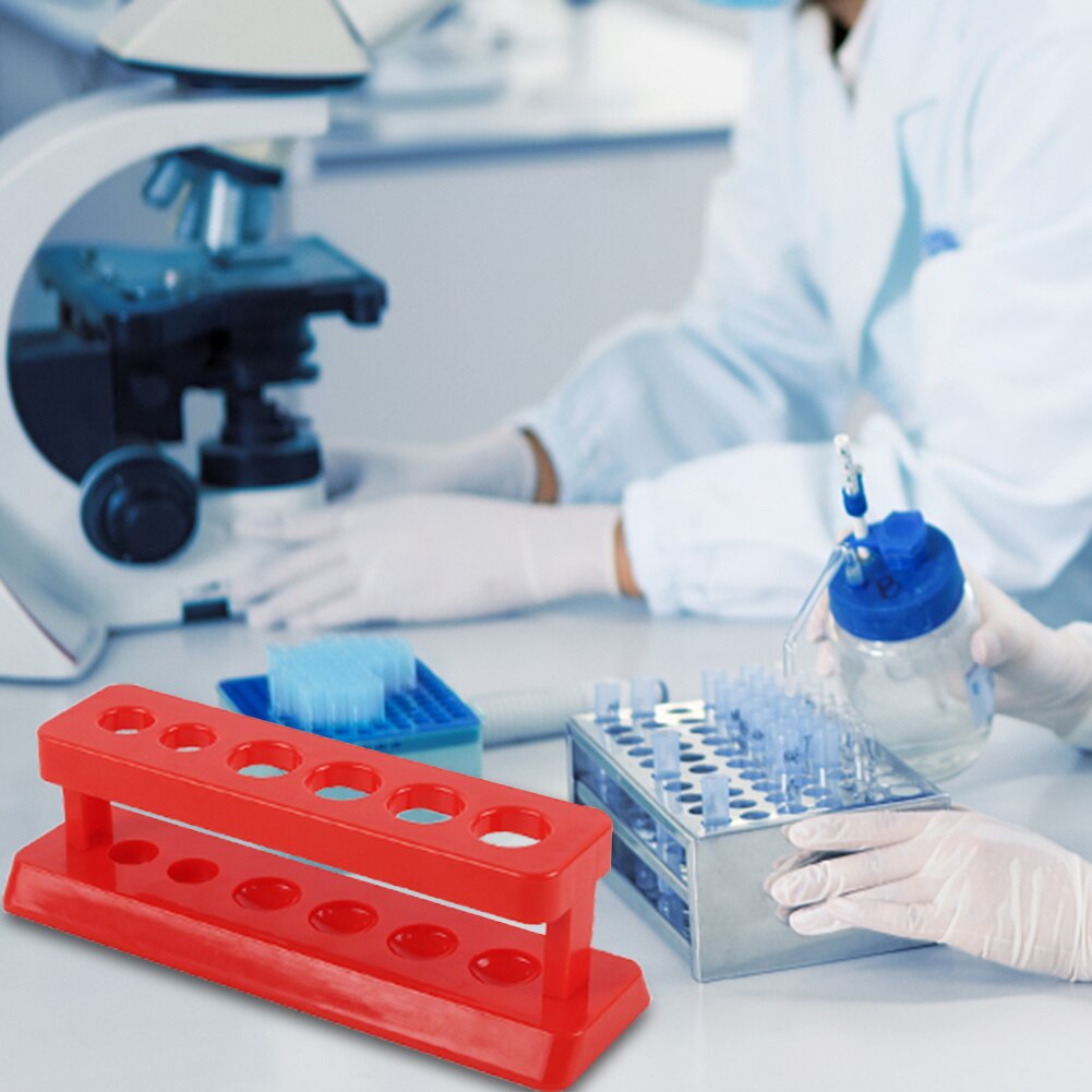 Plastic Test Tube Rack with 6 Holes Practical Holder Burette Stand Lab School Supplies Laboratory Equipment Tools