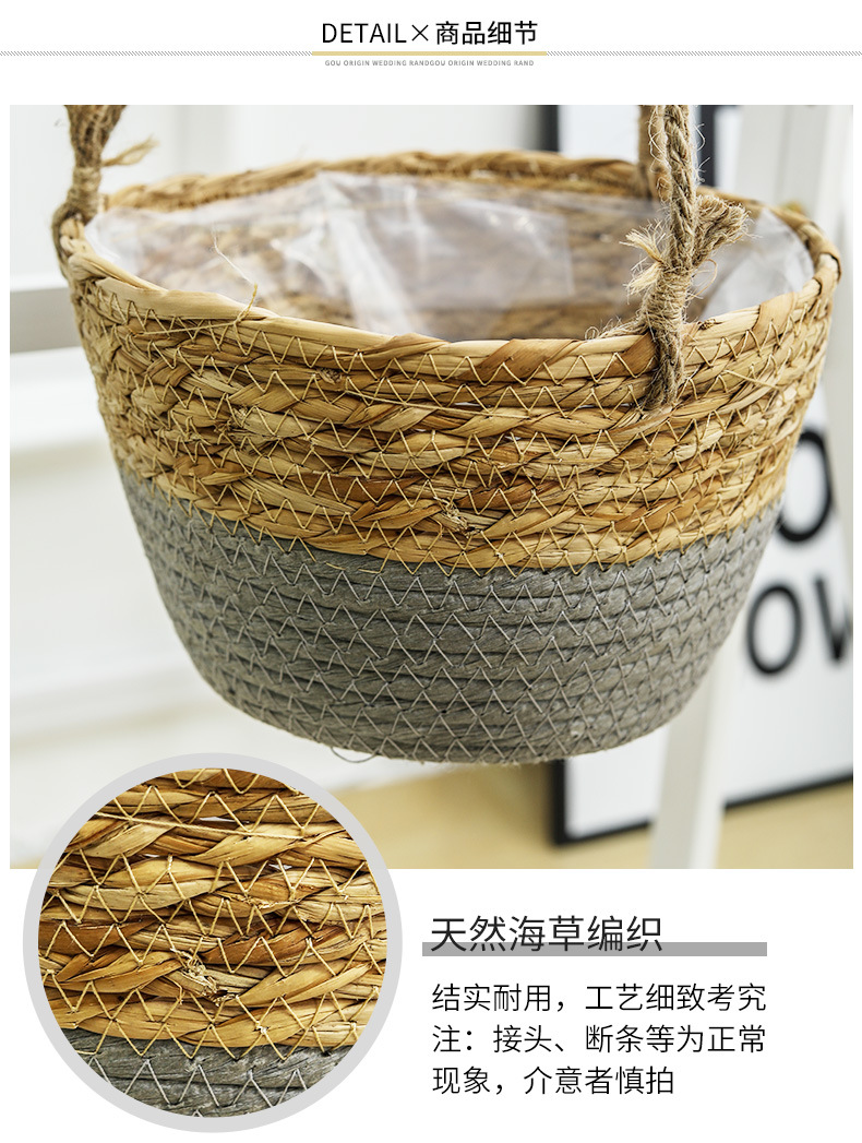 Tuin Hangende Plantenbak Macrame Plant Opbergmand Jute Touw Geweven Binnen Buiten Bloempot Houder Plantenhangers Home Decor
