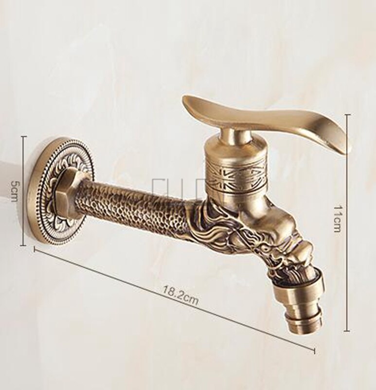 Anituqe Brons Wasmachine Kraan Decoratieve Outdoor Kraan Tuin Bibcock Tap mop Kraan EL505: YELLOW