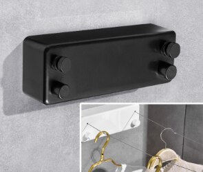 Double Row Clothesline Wall Mounted Retractable Clothes Dryer Steel Rope Wall Hanger Laundry Dryer Indoor Clothes Line WJ916: black-A