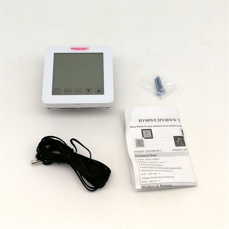 MINCO-termorregulador de calor con pantalla táctil LCD, controlador de temperatura ambiente, termostato para calefacción eléctrica, suelo