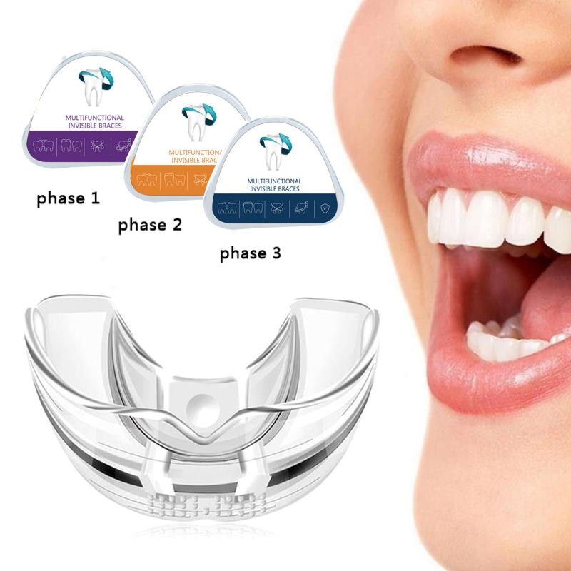 Corrector Dental de ortodoncia para adultos y niños, aparatos retenedores de 3 fases para enderezar los dientes
