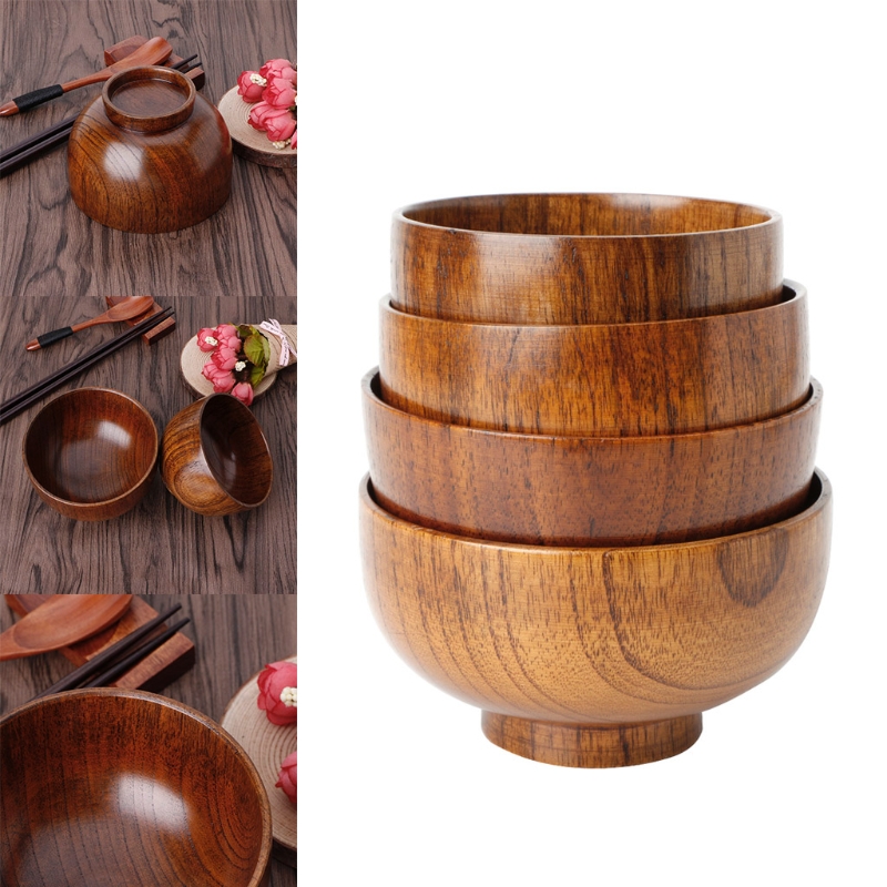 Bol à soupe de riz en bois de Jujube naturel, récipient à aliments, ustensiles de cuisine, vaisselle