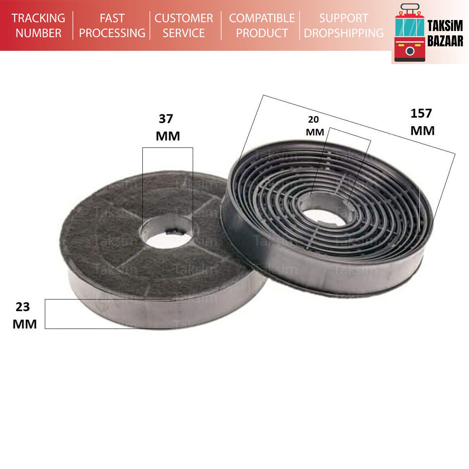 Reemplazo de filtro de carbón activo para campana extractora Siemens Bosch 12009727, DWA0LK6A, HT-KF0004-19, DWK065G20T, 1 Juego, 2 uds.