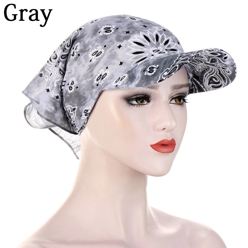 Sunscreen Hedging Cap Bandana Square Scarf Hats Printed Brim Baseball Caps Sunshade Hooded Scarf Headpiece Headscarf: 04