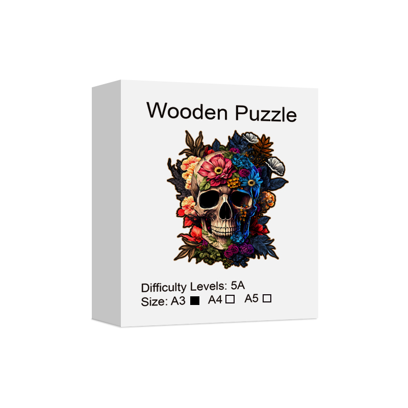 Puzzle in legno con teschio artistico, pezzi unici a forma di animale, giocattoli antistress, gioco per il tempo libero fai da te per la famiglia, decorazioni per la casa: verde