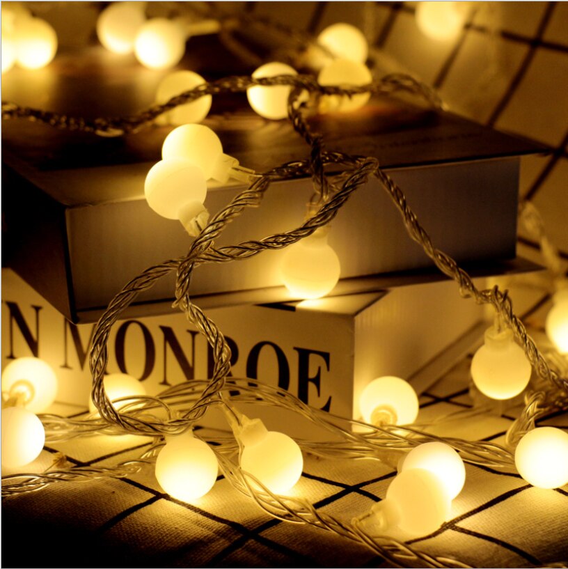 10/20/40 Led Ball String Lights Battery Operated Garland Fairy Lights Christmas Lights Decoration Garland Street Lamp Year