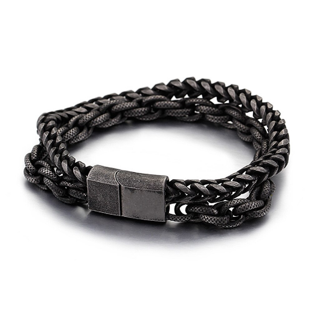 Punk rock eenvoudige roestvrijstalen armband dames heren titanium stalen armband retro sieraden: M