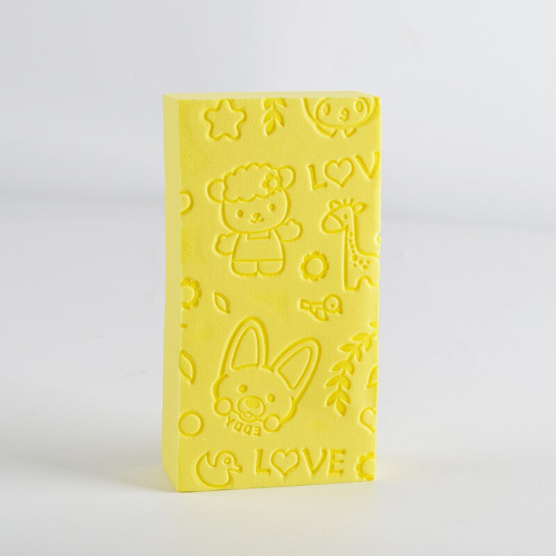 Baby bad svamp barn bad borstar svamp bomull gnugga kropp dusch tillbehör: Gul