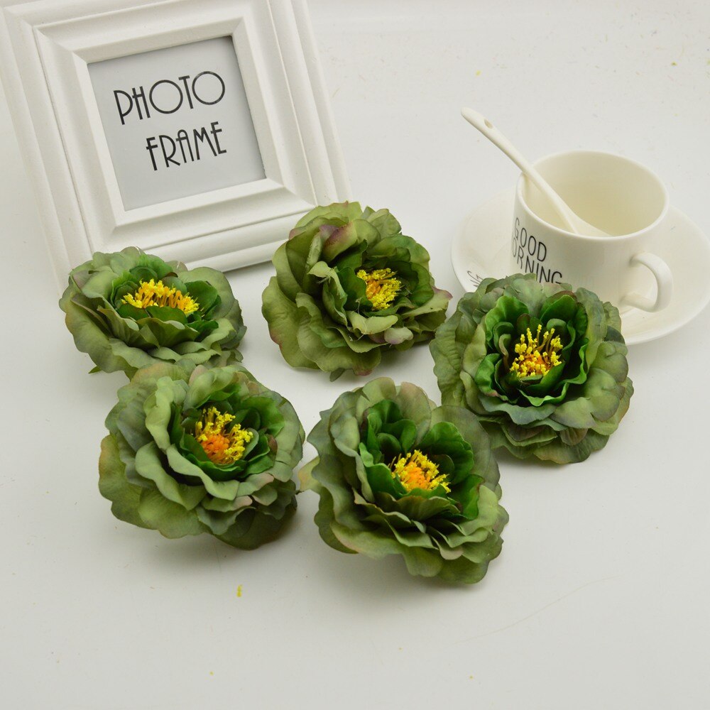 100pcs artificial flower heads silk peony wedding home decoration for make door wreath flower wall diy Stamens for handicrafts