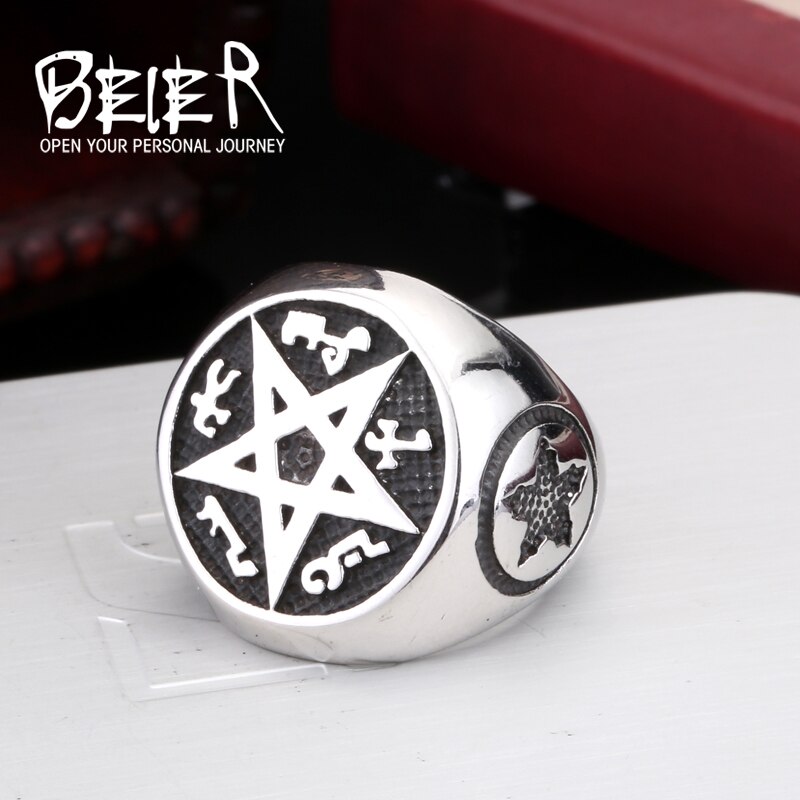 Beier Store 316L Stainless Steel Ring Cool Punk Pe Grandado beier-store-316l-stainless-steel-ring-cool-punk-pe-grandado