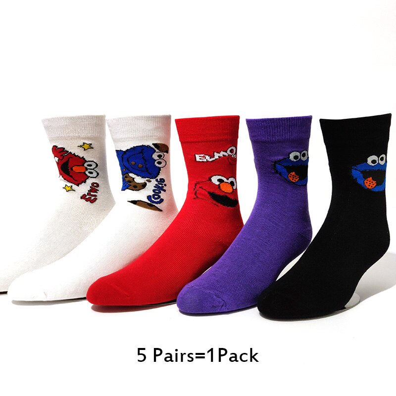 5 Paires/pack Happy Socks D'avocat Sushi Omelette Burger Pomme Nourriture Drôle Coton Chaussettes Femmes Chaussette Longue Hiver Femme: 5 Pairs-7