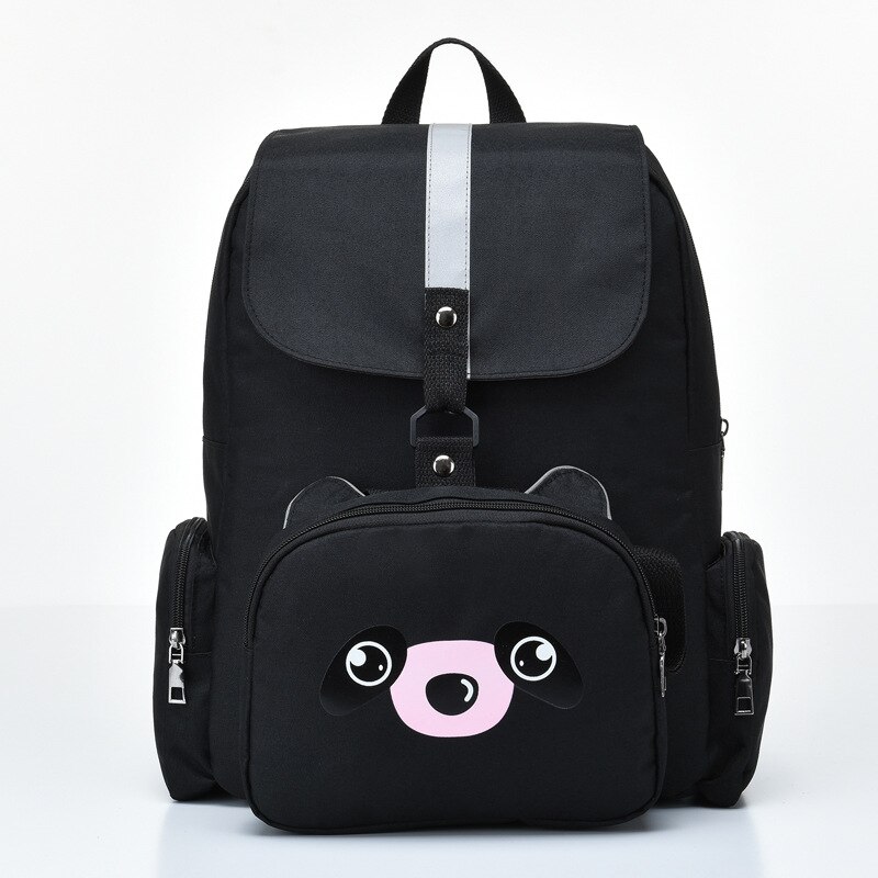 Bolsa de pañales, mochila de mamá, Bolsa de pañales grande de maternidad, Bolsa de maternidad impresa para bebé, mochila de viaje, Bolsa de neopreno para el cuidado del bebé: Black