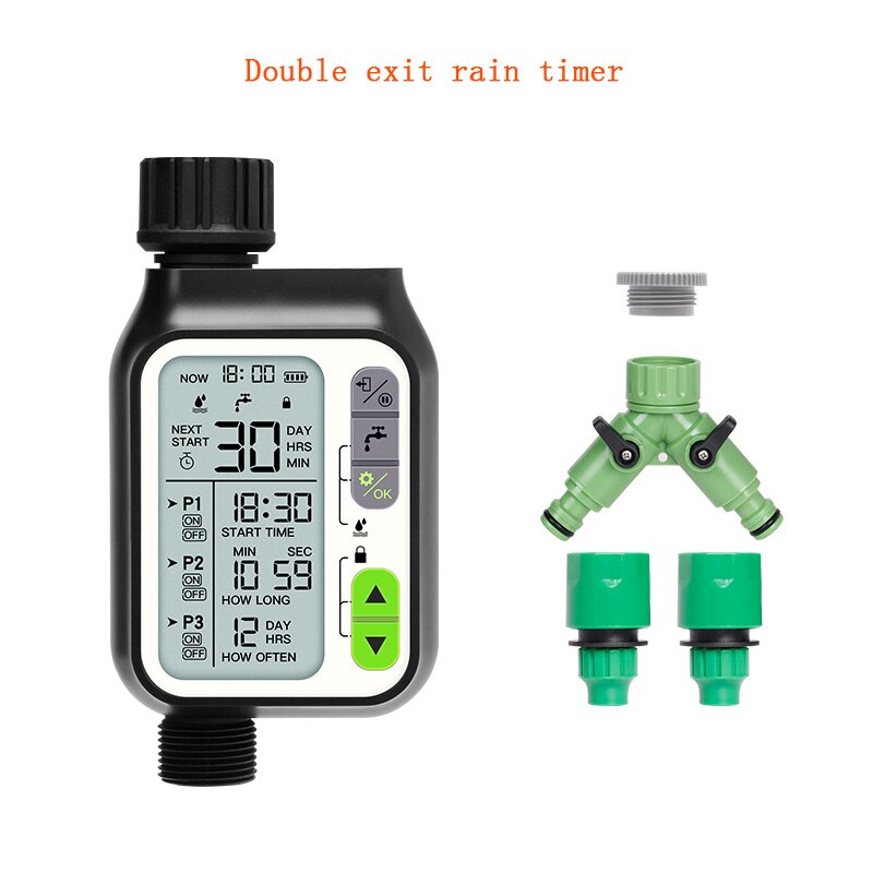 Rainwater Induction Large LCD Screen Automatic Watering Device Garden Balcony Irrigation System Intelligent Sprinkler Controller: Irrigator B