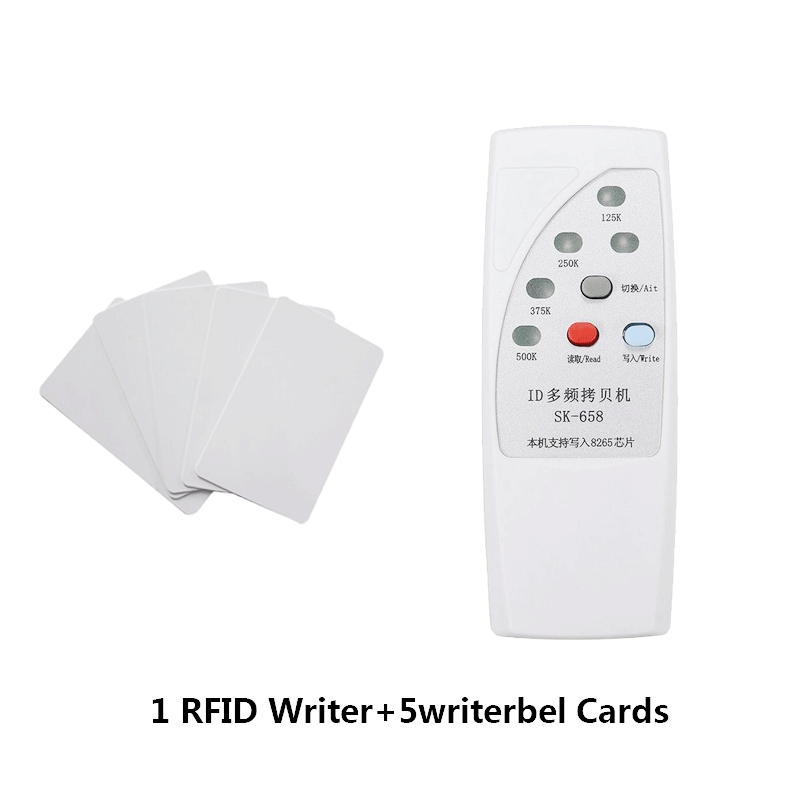Rfid-kaartlezer, rfid-schrijver, draagbare kaartlezer met 5 kaarten/tags, sleutelhangers, kopieermachine, schrijver, duplicator: Stijl 1