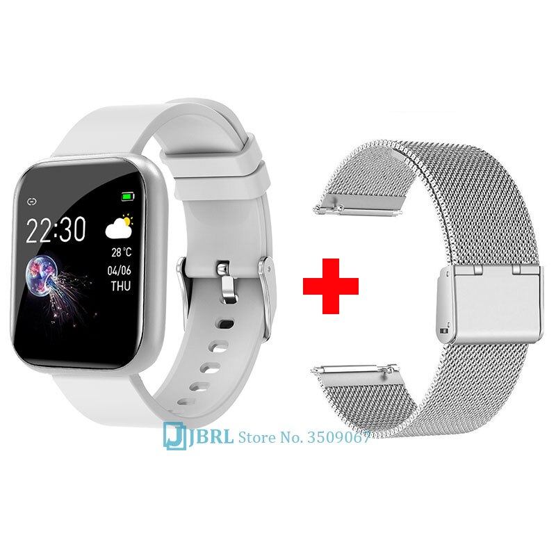 Digital klocka dam män vattentät bluetooth led elektronik klocka för kvinnor män full touch armbandsur sport dam klockor timme: I5s lägg till rem 6