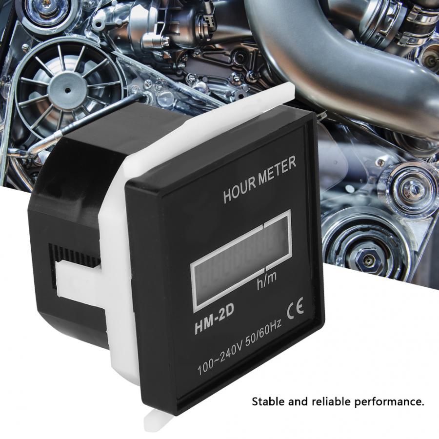 Digital Time Counter HM-2D AC220-240V Digital Electrical Counter LCD Display Time Meter Gauge Counter