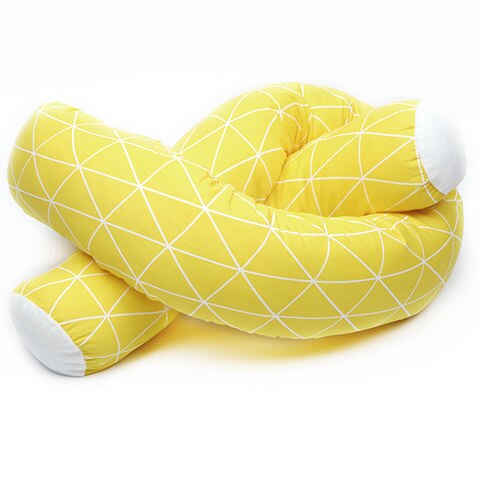 Valla para cuna de 2m, parachoques para cama de bebé, almohada para cuna de recién nacido, decoración para chico, almohadas trenzadas, Protector para cuna: 2m-Yellow