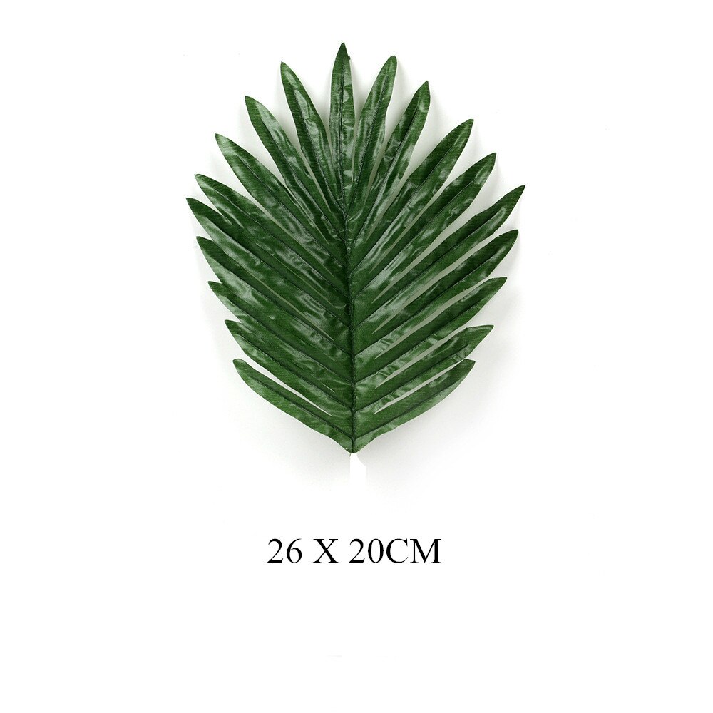 12pcs Green Artificial Tropical Palm Tree Monstera Leaves Wedding Home Garden Office Bedroom Decoration Photography Background: 26cm green