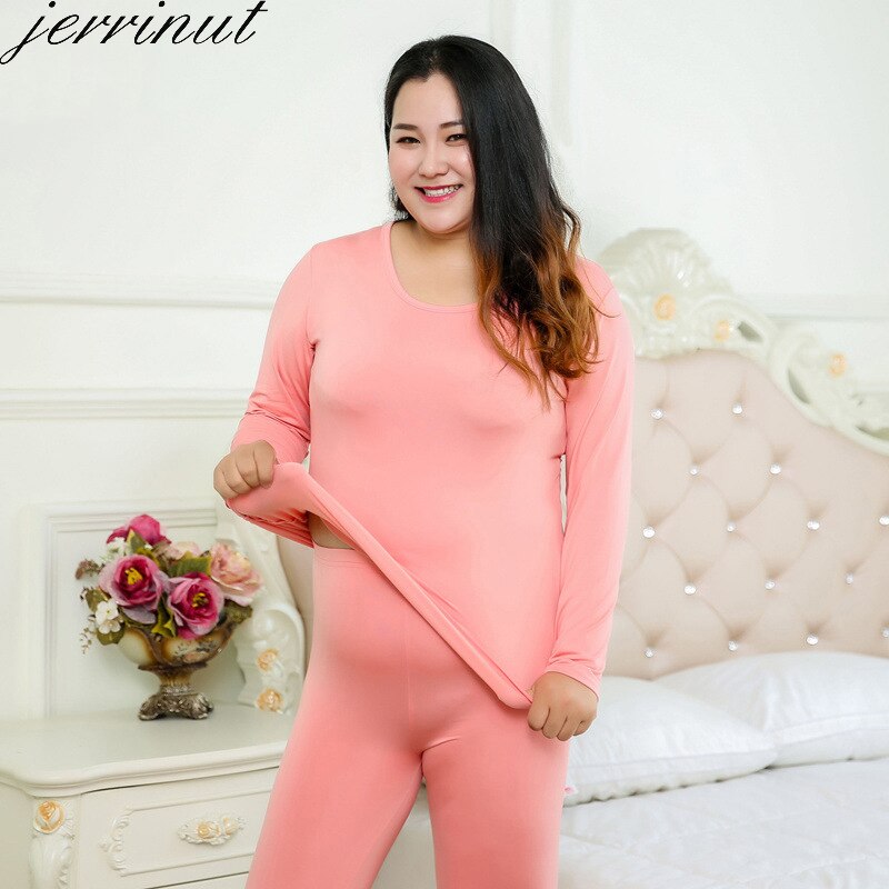 Jerrinut sous-vêtement thermique femme grande taille longue Johns pour femme hiver Termo vêtements grande taille 3XL 4XL 5XL 6XL