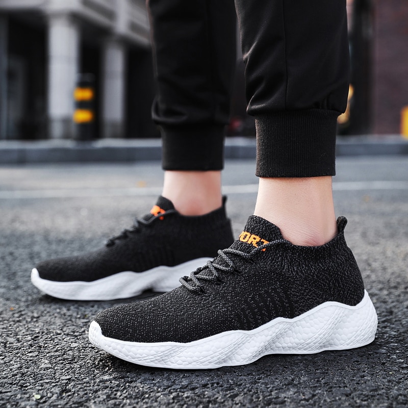 Damyuan løpesko plugg størrelse 46 komfortable pustende sneaker til menn vulkanisere sko uten skinn sportssko til menn