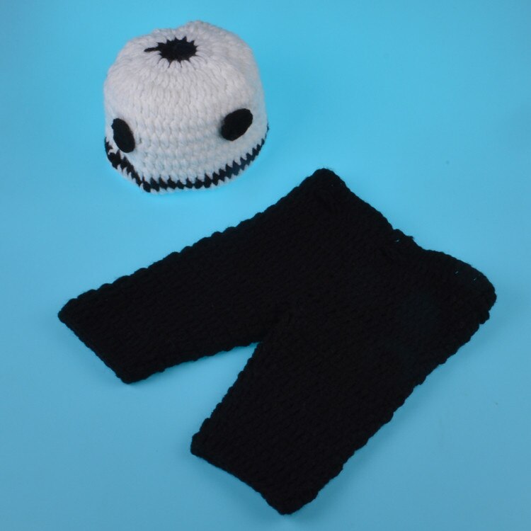 Virka nyfödd baby fotografering rekvisita bebis pojkar fotboll outfit stickade baby hatt byxor set gratis storlek för 0-3m mzs -15046