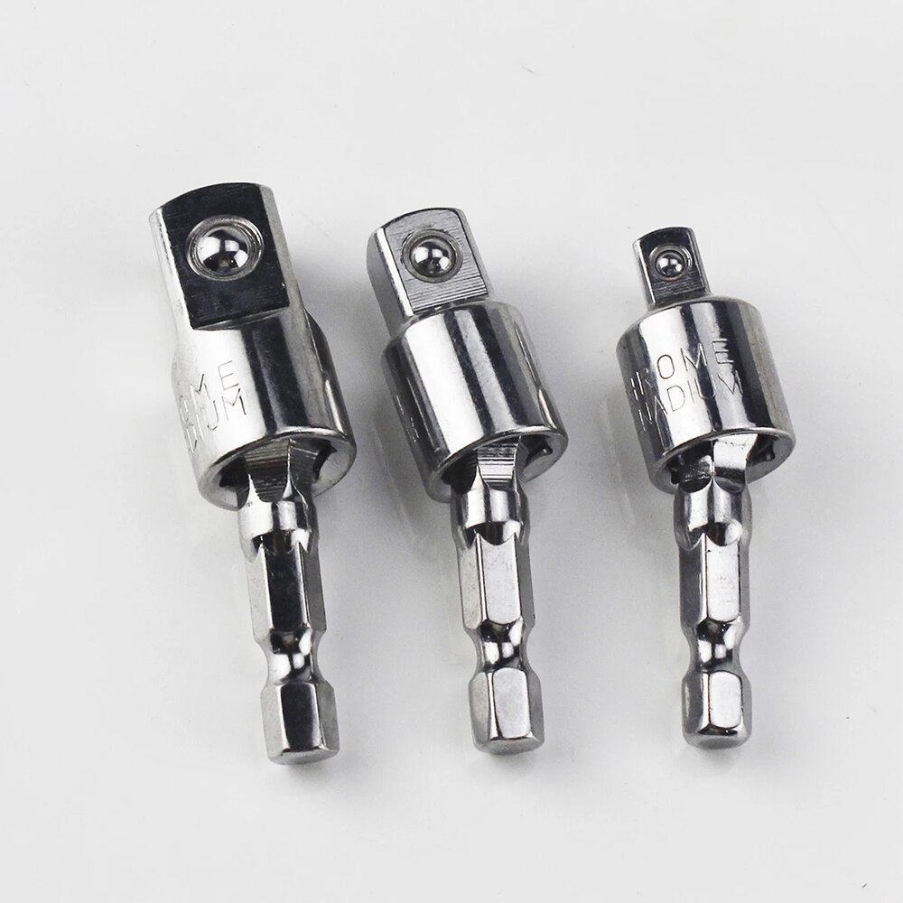 1p elektrische boordoppenadapter voor slagschroevendraaier met zeskantschacht naar vierkante doppenboorbits draaibaar verlengstuk 1/4 " 3/8 " 1/2 "