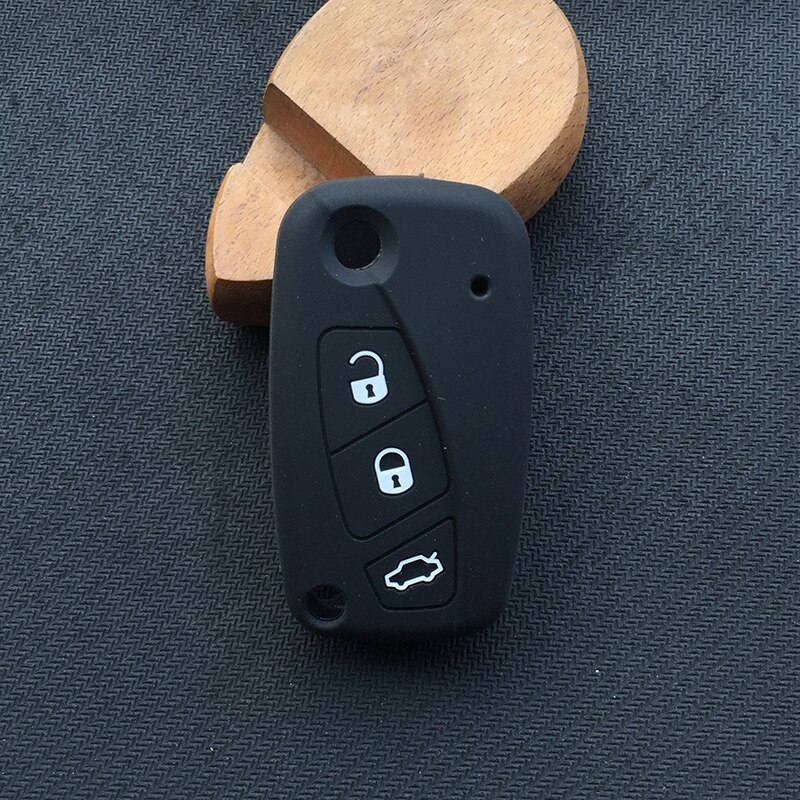 ZAD 3 buttons silicone Rubber car key cover case holder for FIAT Panda Stilo Punto Doblo Ducato Minibus Grande Bravo 500 key fob