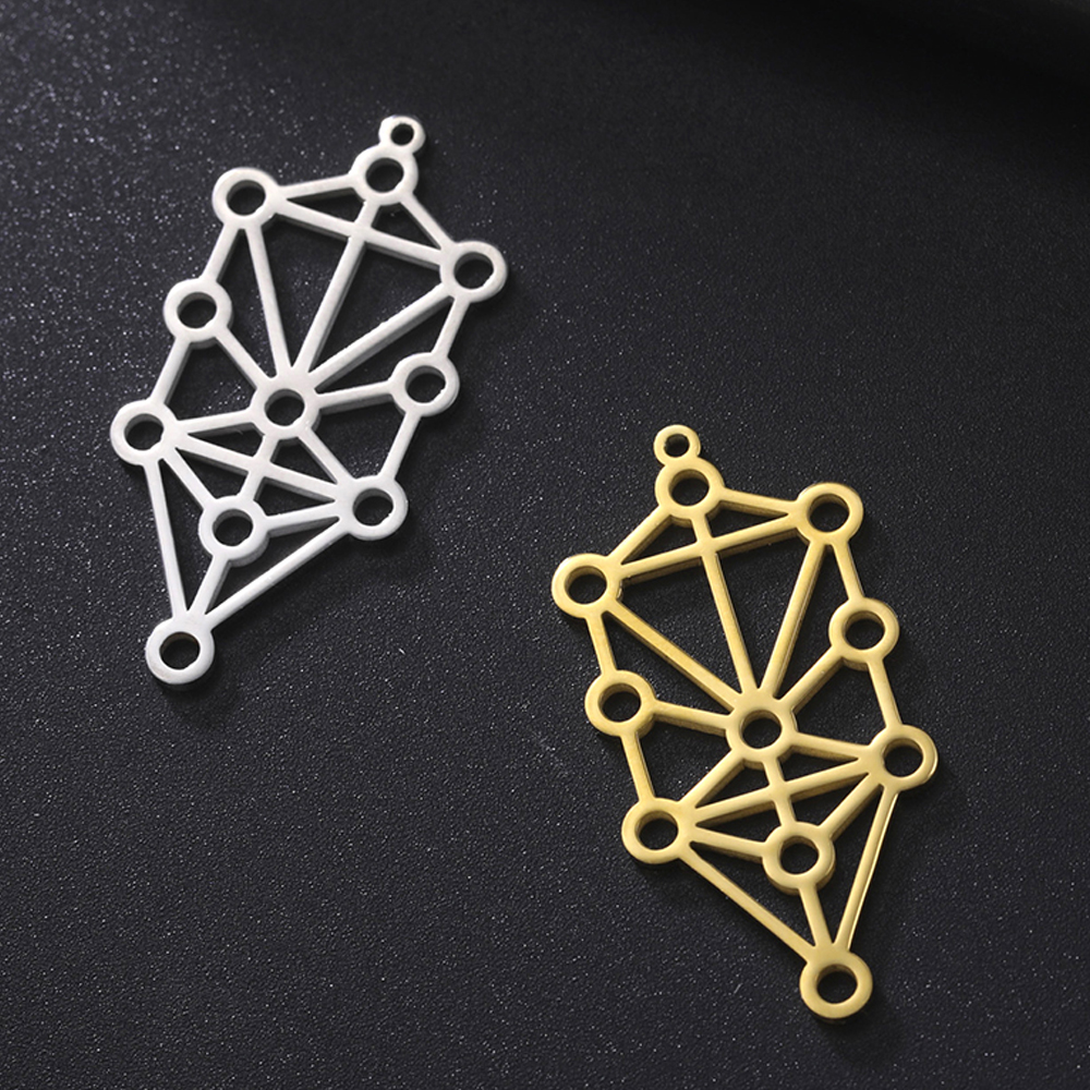 Dawapara Mystic Kabbalah Levensboom Spirituele Amulet Hanger Rvs DIY Bedels voor Sieraden Maken Chanoeka