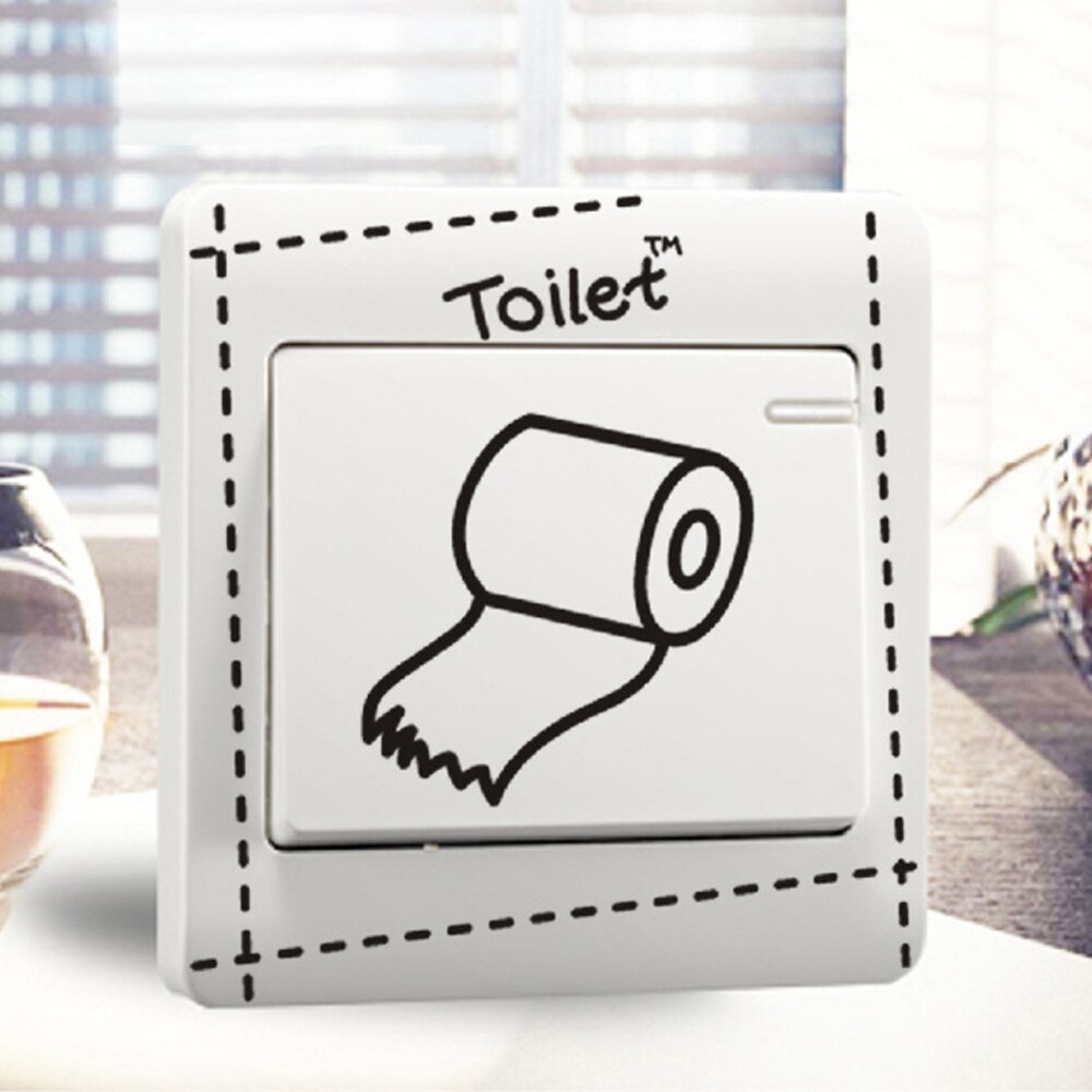 Switch Stickers Funny Light Bulb Toilet Paper Shower Wall Stickers Cute Light Switch Decal Art Mural Bedroom Bathroom Home Decor
