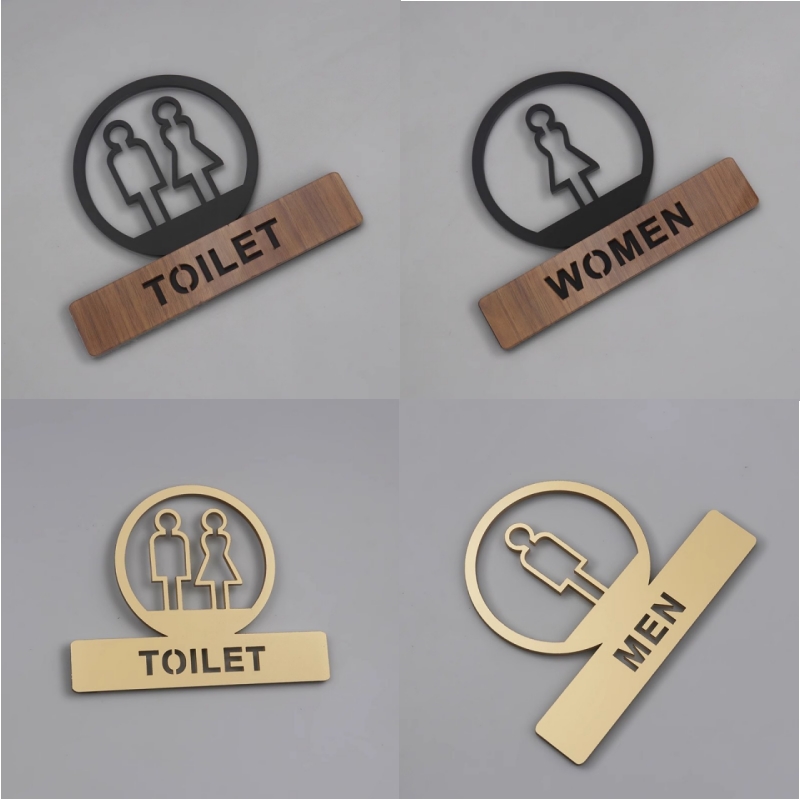 Ausgehöhlte Toilettenschilder, kreatives Türschild, Herren- und Damen-Badezimmer-Erinnerungsschild, Wandaufkleber, öffentliche Toilette, WC-Beschilderung