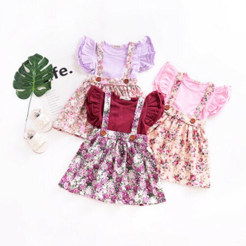 Prinses Bloemen Rok Algehele Peuter Baby Meisjes Bloemen Party Prinses Bib Jarretelle Rok Outfits