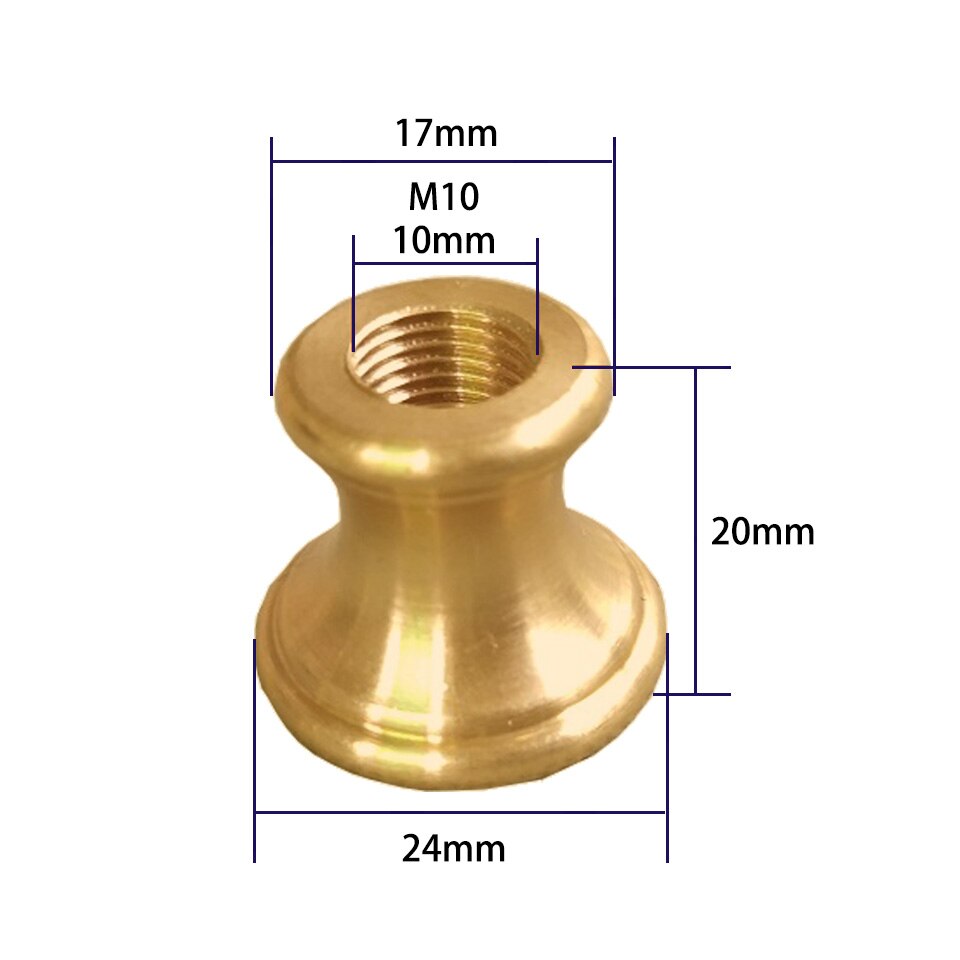 M10 indvendige tænder i-formet led i-formet t-formet tyk skive møtrik konnektor adapter lampe armaturer af ren messing: 24 x 20mm