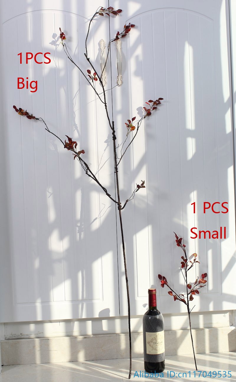1 stk smukke kunstige røde blade plast tørret gren plante hjemme bryllup dekoration  f382