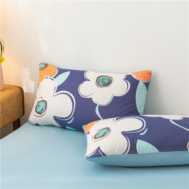 Blue Bedding Set,200x200 Duvet Cover Set With Pillowcase,220x240 Quilt Cover,Orange Daisy Pattern King Size Blanket Cover