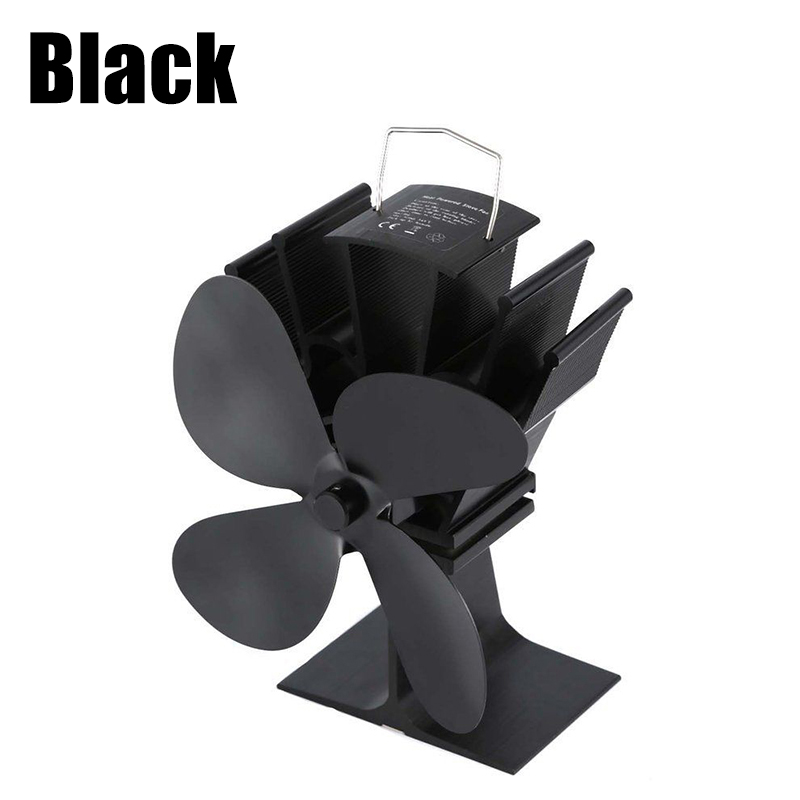 4 Blades Fireplace Fan Thermal Heat Power Stove Fan Wood Burner Fan