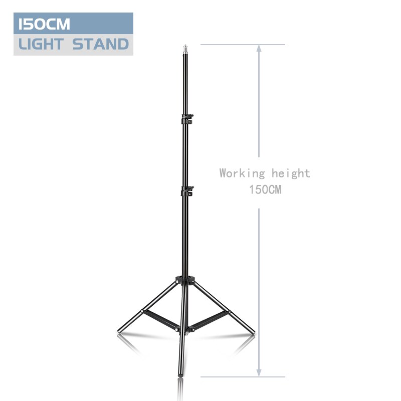 37/68/100/150/190cm Photography Studio Adjustable Light Stand Portable Tripod Stand With 1/4 Screw Head For Flash Photo Studio: 150cm