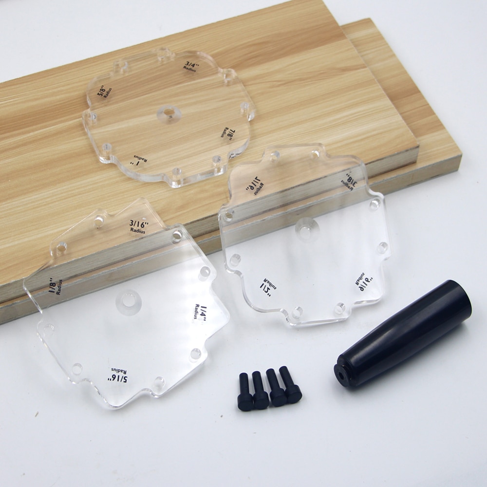 3pcs Router Radius Templates For Routing Accurate Rounded Corners Wood Panel Corner Radius Router Table Bit Jig Arc Locator