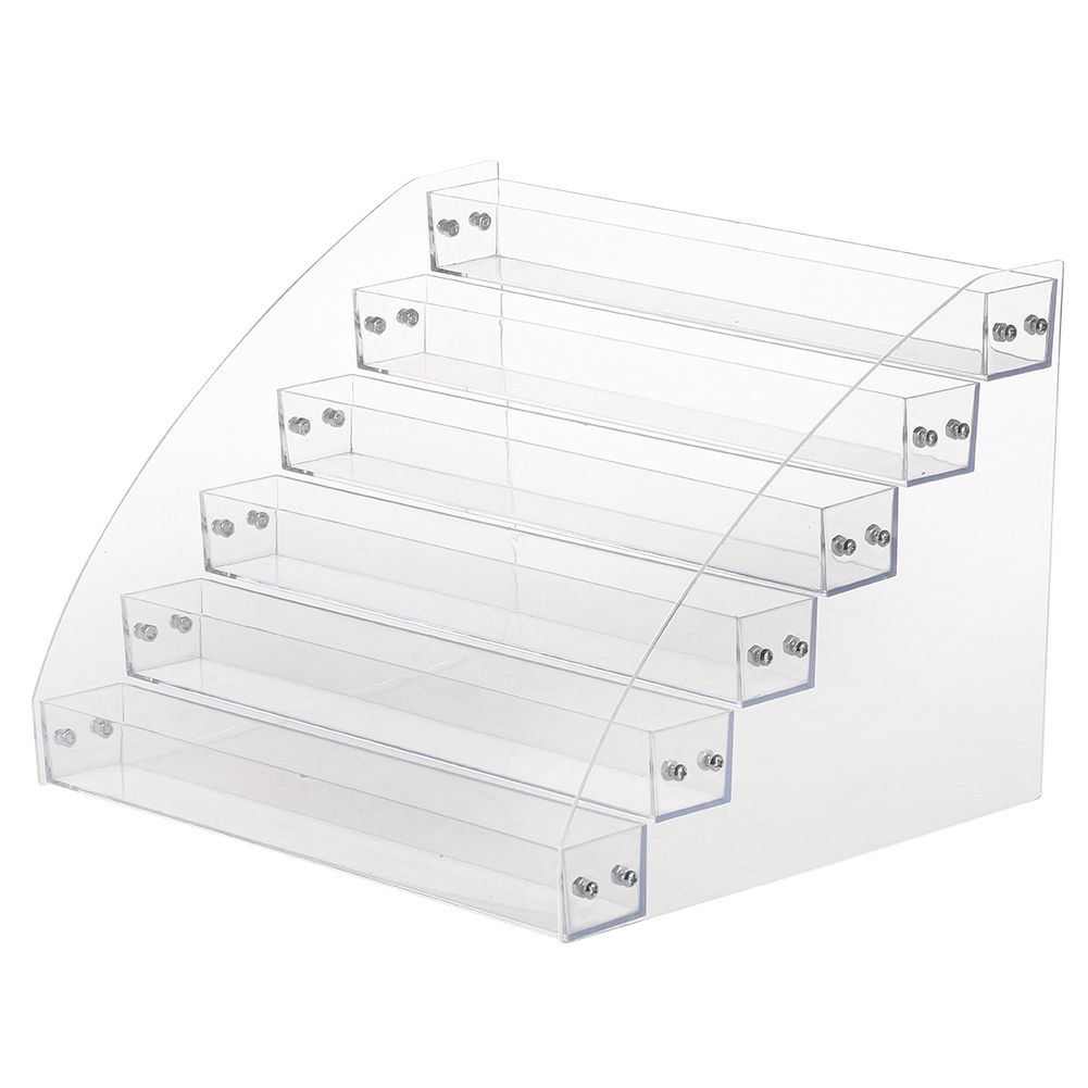 Klar akryl skønhed makeup neglelak opbevaring organisator rack display holder flerlags display stativ manicure værktøj: Seks lag