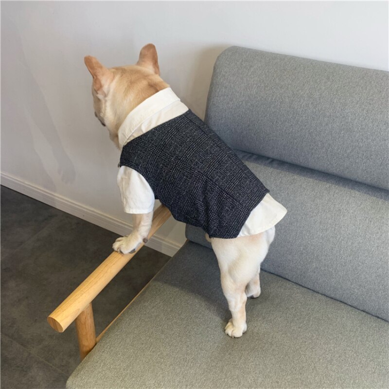 Ubranie dla mopsów buldog francuski odzież letnia koszulka dla psa garnitur z kamizelką płaszcz walijski corgi buldog kostium Dropshipping ubrania dla zwierząt domowych odzież