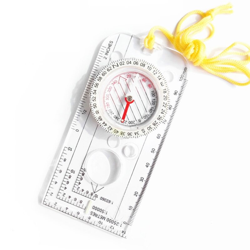 Competition Orienteering Compass Car Camping Hiking Pointing Guide Transparent Luminous Scale Compass Map Ruler