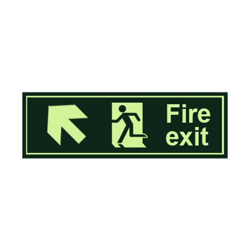 Fire Safety Exit Sign Warning Guidance Signage Luminous Glow In Dark Sticker For Stairway Hallway Hotel Basement Night Vision: 07