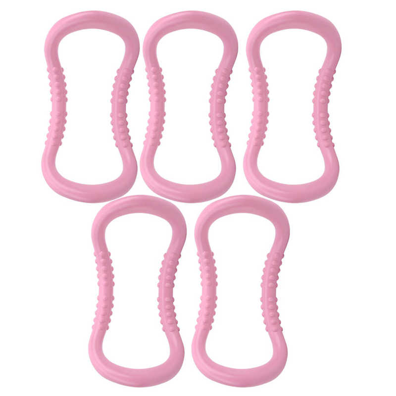 5-Piece Yoga Pilates Ring - Muscle Trainer - Resistance Support Tool - Home Gym Fitness: Pink