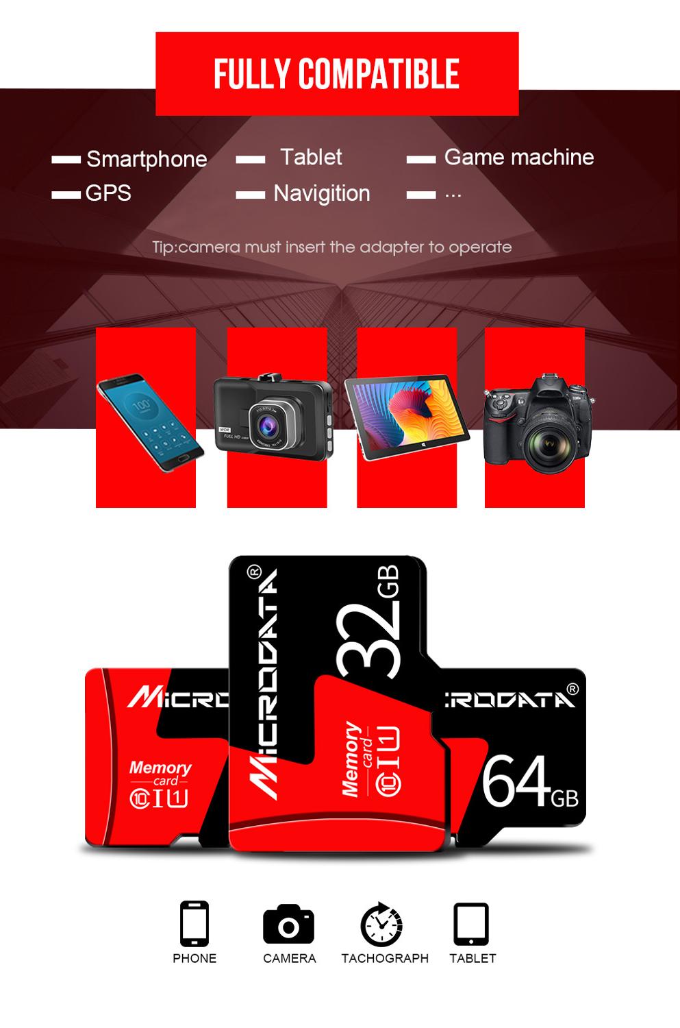Cartão de memória original 64gb 32gb cartão flash de alta velocidade 16gb 128gb cartão de memória microsd tf/sd cartões para tablet/câmera/telefone celular
