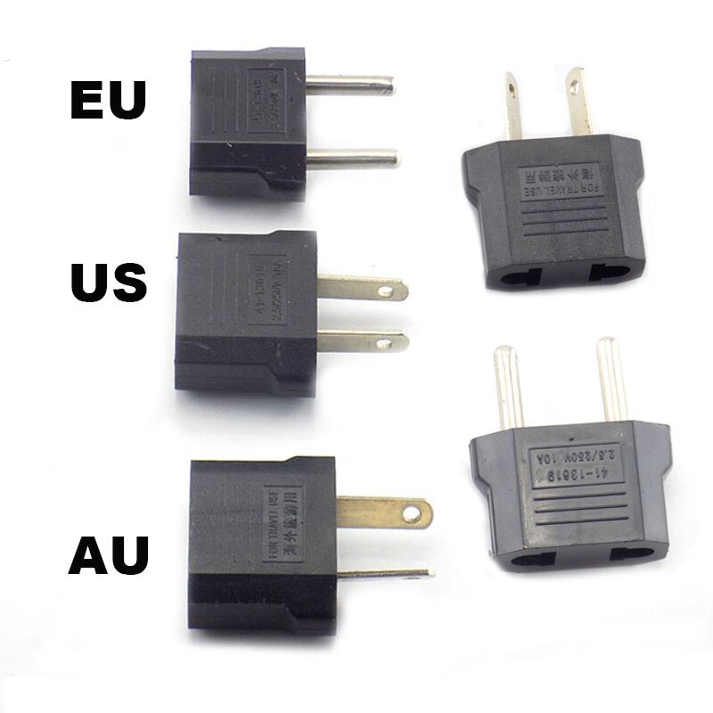 Adaptador de enchufe europeo, americano, australiano, Europeo, de viaje, conector de salida C1, 2 piezas