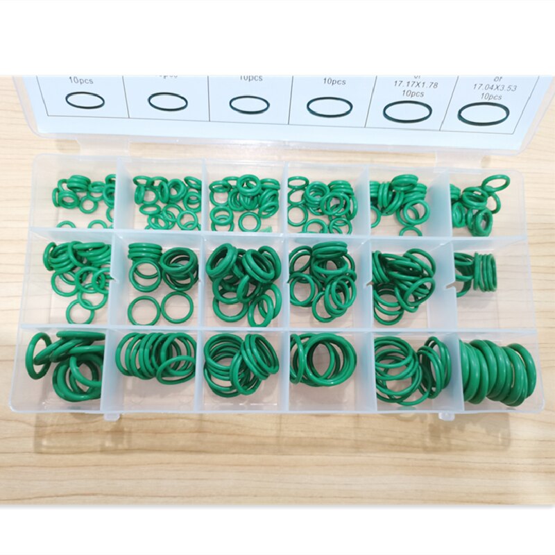 270 pz/set o-ring Kit gomma metrica 18 dimensioni verde O ring guarnizioni gomma nitrilica alta qualità ad alta temperatura un caso di gomma